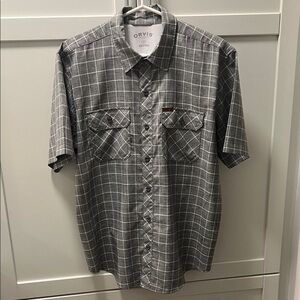NWOT ORVIS Charcoal Checkered Breathable Lightweight Button-Down Shirt | Medium